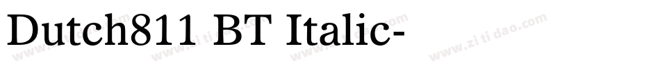 Dutch811 BT Italic字体转换